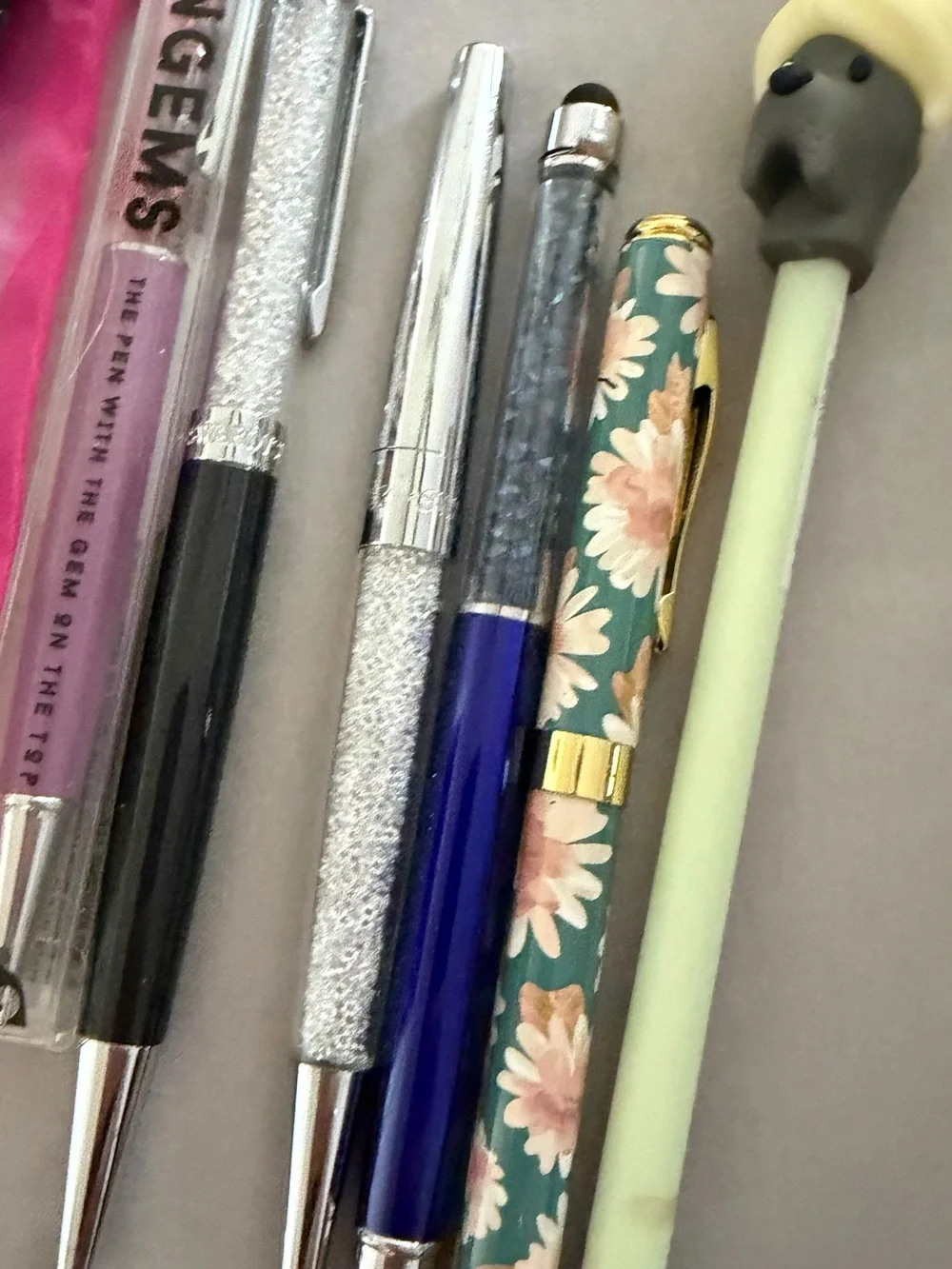 Floral Green and Mixed Color Ballpoint Pen Set - Pick a Pen